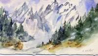 This watercolor of the Grand Tetons was done while Shirley was losing her sight due to macular degeneration.