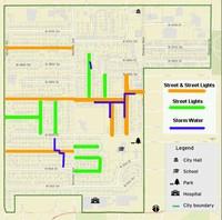 Areas in Westwood with 2019 project actvity: street reconstruction, new decorative street lights, & storm water improvements